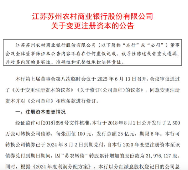 专业配资门户 一上市农商行拟变更注册资本，可转债转股及资本公积转增